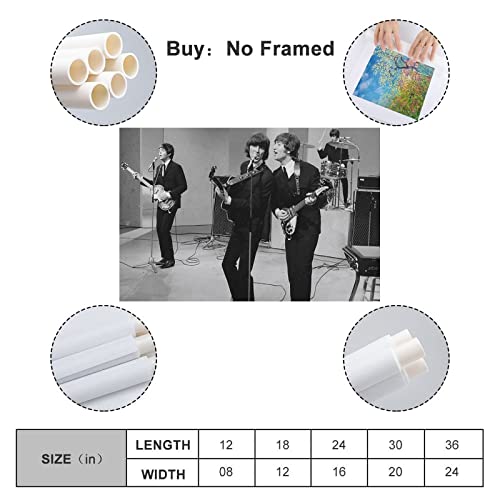 The Beatles Singing Poster d’art en noir et blanc Poster décoratif sur toile Poster mural et art Image Print Modern… - Les Beatles, Paul McCartney, John Lennon, RIngo Starr, George Harrison The Beatles Singing Poster d'art en noir et blanc Poster décoratif sur toile Poster mural et art Image Print Modern… – Image 3