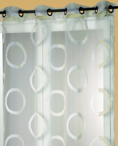 HomeMaison 88675-3 Panneau Voilage Organza Jacquard Polyester Ivoire 0,2 x 140 x 240 cm