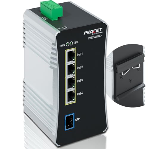 Commutateur PoE Gigabit 4 ports Din Rail pour sécuriser les réseaux extérieurs