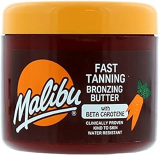 Malibu Sun Bronzing Fast Tanning Body Butter with Beta Carotene, Tropical Coconut Fragrance, 300ml