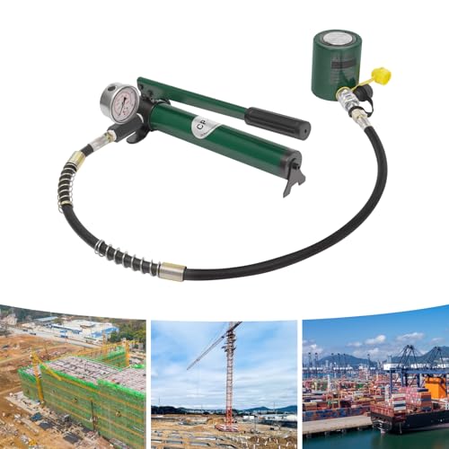 Hydraulic Ram Jack Manual Hydraulic Hand Pump 2” Short Stroke Hydraulic Cylinder Jack for Lifting Machinery Shipbuilding (RSC-2050, 20T, CP-180)