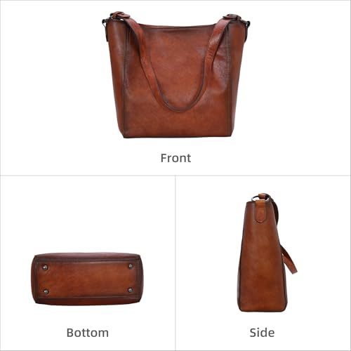 Bolso tote de cuero para mujer miniatura 4
