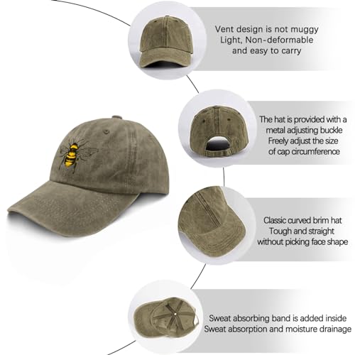 Bee Sun Hat River Hat Pigment Black Golf Hats Men Gifts miniatura 6