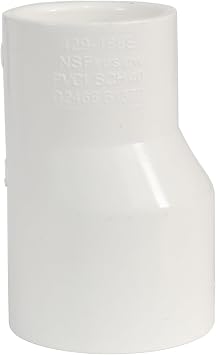 429 Series PVC Pipe Fitting - Eccentric Reducer Coupling - Schedule 40 White - 21-1/2" SOC x SOC / High-Flow Capacity/Plumbing 429-251E 1 Pack
