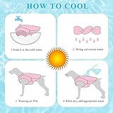 Hundekühlweste, reflektierendes Geschirr Kühljacke mit verstellbarem Reißverschluss, Titan-D-Ringen und atmungsaktiver Leichter Kühlweste für Outdoor-Jagd, Training und Camping (Rosa, L)