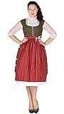 Pfiffiges Sportalm Dirndl Gurk hochgeschlossen in grün mit rot 70er länge auch als Trachtenkleid zu tragen im Trachtenhimmel shoppen.