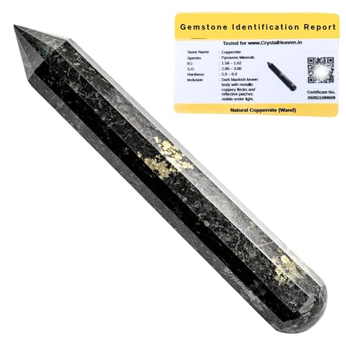 Image of Nuummite Crystal Wand - Pointed Crystal Wand for Energy Healing, Chakra Balancing, Meditation and Home Decor - Crystals and Healing Stones for Gift