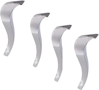 Furniture Legs Hairpin Legs Curved Table Legs 1 Set of 4 Furniture Legs Living Room Sofa Coffee Table Legs TV Cabinet Feet Stainless Steel Sofa Feet Durable (Color : Silver, Size : 40cm)