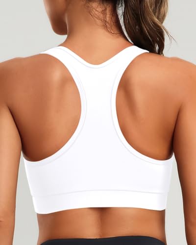 Image of Holipick Women's Sports Bra Bikini Tops Racerback Swim Top Scoop Neck Bathing Suits Top Modest Padded Crop Tops Swimsuit Only