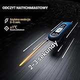 DOQAUS Cyfrowy termometr do mięsa, błyskawiczny termometr do żywności z podświetlanym ekranem LCD, składana długa sonda i automatyczne włączanie/wyłączanie, termometr do grilla - Granatowy