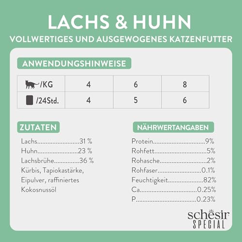 Schesir Special Skin and Coat, Lachsfilets Mit Huhn In Mousse, Vollständiges Nassfutter Für Katzen, Im Beutel, Getreidefrei… – Ansicht 4