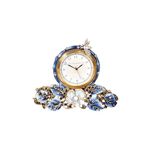 Jay Strongwater Mayfair Leaf & Bee Clock - Delft Garden