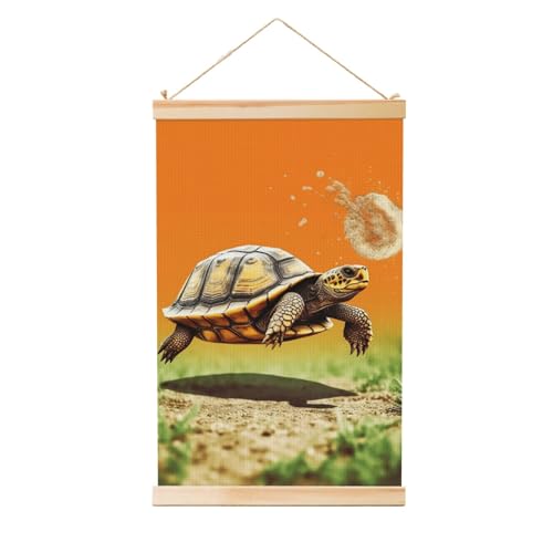 Peinture amusante de tortue vintage pour décoration salon