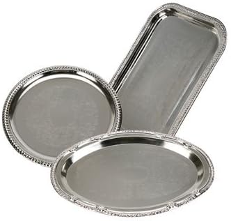 3pc Nickel-Plated polished Metal Serving Trays