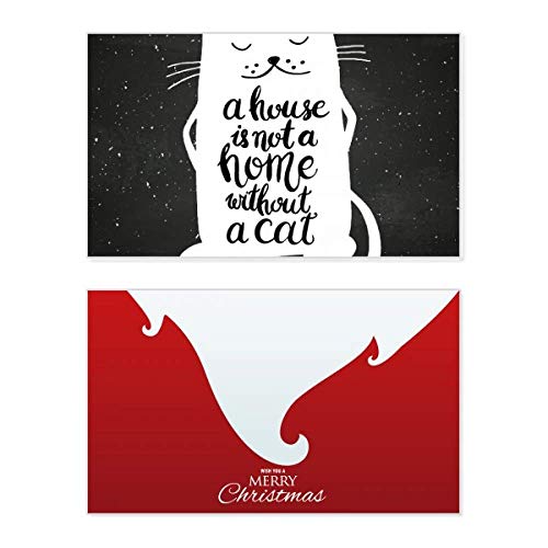 Carte de Noël vintage chat noir et blanc à offrir aux amoureux de papeterie retro