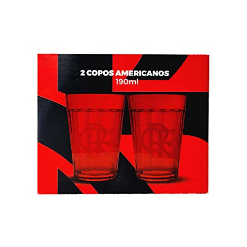 Copo Americano Prime Flamengo Vermelho 190ml - 2 Unidades