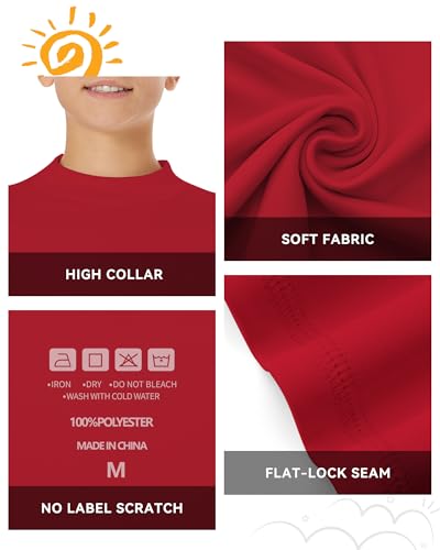 UPF 50+ Boys Rash Guard Long Sleeve Thumb Hole UV Sun Protection Swim Shirt for Kids Quick-Dry SPF Fishing Shirts4