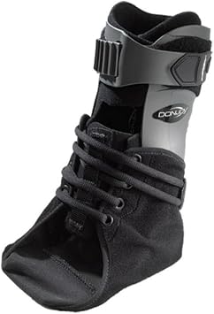 Donjoy Velocity Ankle Brace Large Wide Calf Right Extra Support, Black | Large Right-Side, Low-Profile, Lightweight with Anatomically Designed Bilateral Hinges