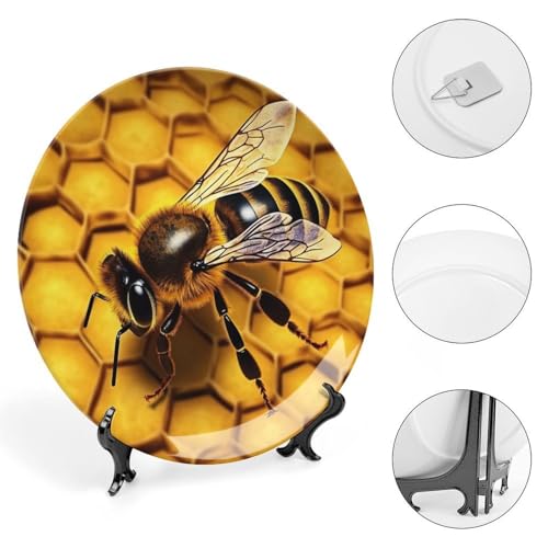 Plato Decorativo de Porcelana Bone China Amarillo Miel 7 pulgadas miniatura 4