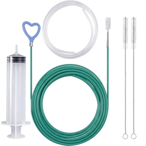 Image of Autotide 5pcs Car Sunroof Drain Cleaning Tool Kit, 300cm/118in Long Pipe Cleaners with Flexible Drain Brush, Syringe & Hose, Drain Cleaner Tool for Sunroof, Wiper & Door Drain Holes