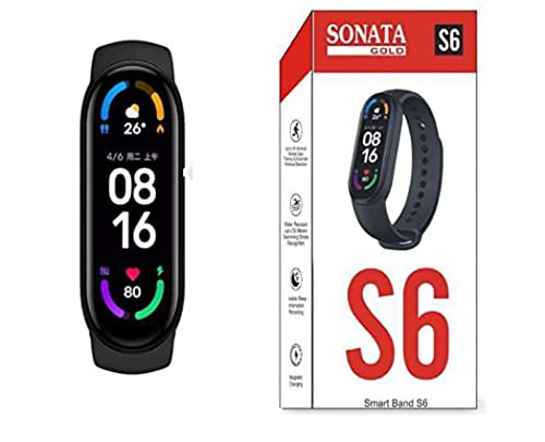 SONATA GOLD Smart Band Wireless Sweatproof Fitness Band S6 | Activity Tracker| Blood Pressure| Heart