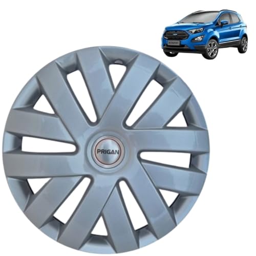 Image of Prigan Wheel Cover for ECOSPORT 15 Inch Silver Wheel Cap (Available in 15 Inch) (Set of 4 Pcs) (Press Fitting) Model- Polo Silver-15