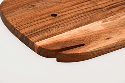Tabla de cortar rectangular de madera de acacia 35.56x22.86 cm miniatura 4