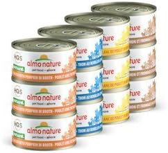 Almo Nature Natural Cat HQS Wet Pet Pre-Cooked Food w/Proteins & Vitamins 24 Cans / 2.47 oz Each (Rotational Pack)