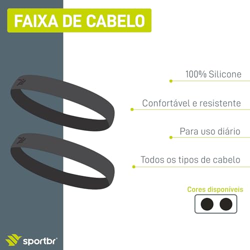 Faixa de Cabelo com Silicone 2 unidades Pretas - SPORTBR