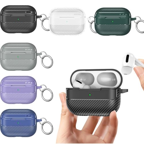 For AirPods Pro ��O���� �P�[�X TPU�f�� �J�[�{���t�@�C�o�[�̎��� for �G�A�[�|�b�Y�v��3 �ی�P�[�X �ϏՌ� �����h�~ ���ϖh�~ �S�ʕی� �J���r�i�t�� for AirPods Pro 3�p �X���� �\�t�g �P�[�X�J�o�[