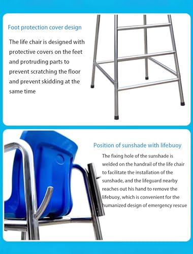 Silla de Salvavidas con Escalera para Piscina 120 cm Acero Inoxidable miniatura 6