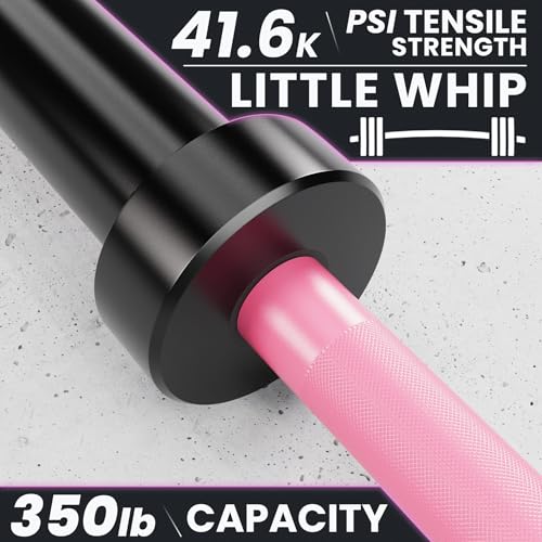 Synergee 4.8-Foot Barbell with 2” Sleeves. Rated 500lbs for Weightlifting. Available in Pink. by Synergee - Image 4