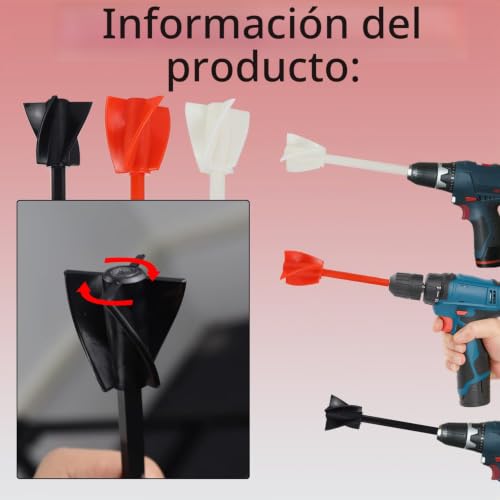 Miniatura 3 de Mezclador De Pintura Batidor De Pintura Taladro 5 Piezas, Batidora Epoxi Agitador Mezcladores De Pintura Mezclador De Taladro Para Taladros De 1 4 Pulgadas