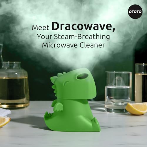 OTOTO NEW Dracowave Microwave Cleaner - Dragon Microwave Steam Cleaner, Cleans Grime in Minutes with Water and Vinegar - Cute Kitchen Gifts Accessories, Funny Kitchen Gadgets, White Elephant Gifts