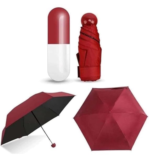 Capsule Umbrella for Women, Men & Kids – Mini Portable 3/4/5 Fold Waterproof UV-Coated Pocket Umbrella | Capsule Umbrella Combo | Lightweight Travel Umbrella for Rain (Pack of 1, Multi-Color Options) sw1-image-11