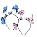 Produktbild outgeek Party Stirnband, Frauen Mädchen Schmetterling Krone Haarschmuck Haarreif Kopfschmuck Stirnband Haarband Kopfbedeckung für Hochzeit Party (Blau+Rosa)