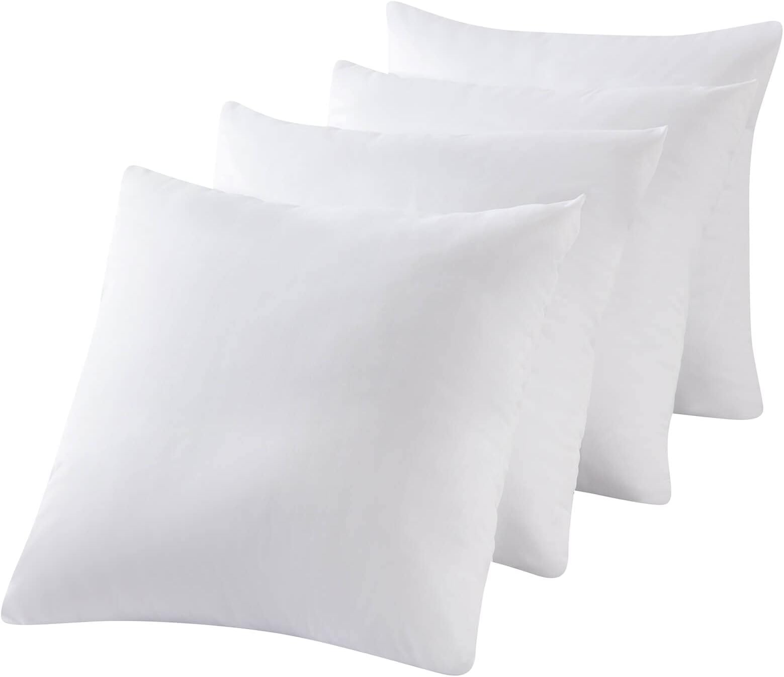 Kingnex 4 Pack Waterproof Down Feather Proof Pillow Protectors 24x24 Poke Proof Pillow Covers for Euro Square Throw Pillow