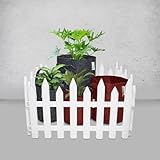 Blooming Enterprises Virgin Plastic Garden Foldable Fence Lawn, Edging for Spring Garden Decorative Fencing Panels Picket - White Color 4 Pieces