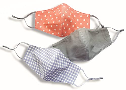 Three Pack Cotton Reusable Face Masks for Adults