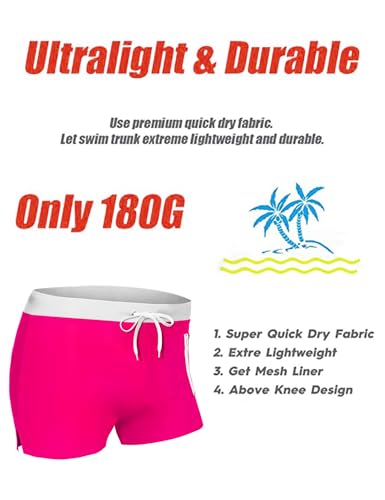image for COOFANDY Mens Quick Dry Lightweight Square Leg Cut Trunks Swimwear, X-