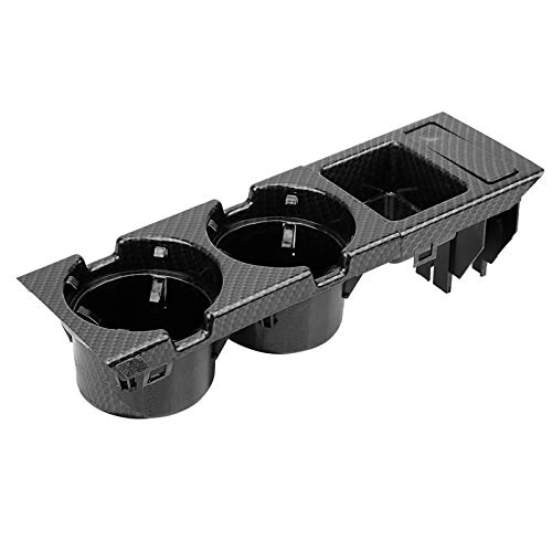 Torvex Bandeja para portavasos, Consola Central Estilo Fibra de Carbono, Inserto de Almacenamiento de Monedas Compatible con Serie 3 E46 51168217953 51168217955