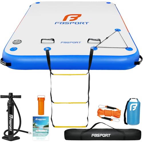 FBSPORT Inflatable Floating Dock, 6ftx5ft Inflatable Water Platform Swim Dock Mat with None-Slip Surface,6 Inch Thick PVC Construction,Floating Platform for Pool Beach Ocean by FBSPORT - Image 9