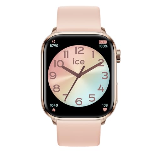 ICE-WATCH - Ice Smart 2.0 Rose-Gold Nude - Montre connectée Rose avec Bracelet en Silicone Rose pour Femme - 022538 (1,96 Pouces)
