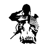 Adesivo da parete silhouette soldato americano elicottero eroe truppe americane guerra adesivo da parete per bambini cameretta arredamento vinile piccolo - 32x42cm