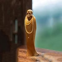 Amazon｜達磨大師立像 高級天然ツゲ木彫り達磨像 木製仏像 神像