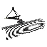 VEVOR Tow Behind Dethatcher, 72-inch 3-Point Tow Behind Lawn Dethatcher Rake with 36 Steel Tines for Tractor, Heavy Duty Landscape Rake with Attachments for Lawn, Garden, Farm, Grass, and Branches