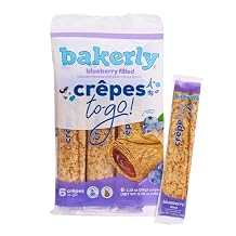 bakerly Blueberry Filled Crepes to go! Pack of 9, 6-Count, Non-GMO, No Artificial Colors or Flavors 54 Total Crepes
