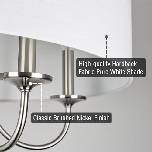 Image of Kira Home Quinn 22 inch Large Modern 5-Light Drum Chandelier for Kitchen Island