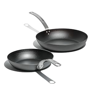 Made In Cookware – 2 Piece (Includes 10″,12″) Seasoned Blue Carbon Steel Frying Pan – (Like Cast Iron, but Better) – Professional Cookware – Crafted in Sweden – Induction Compatible