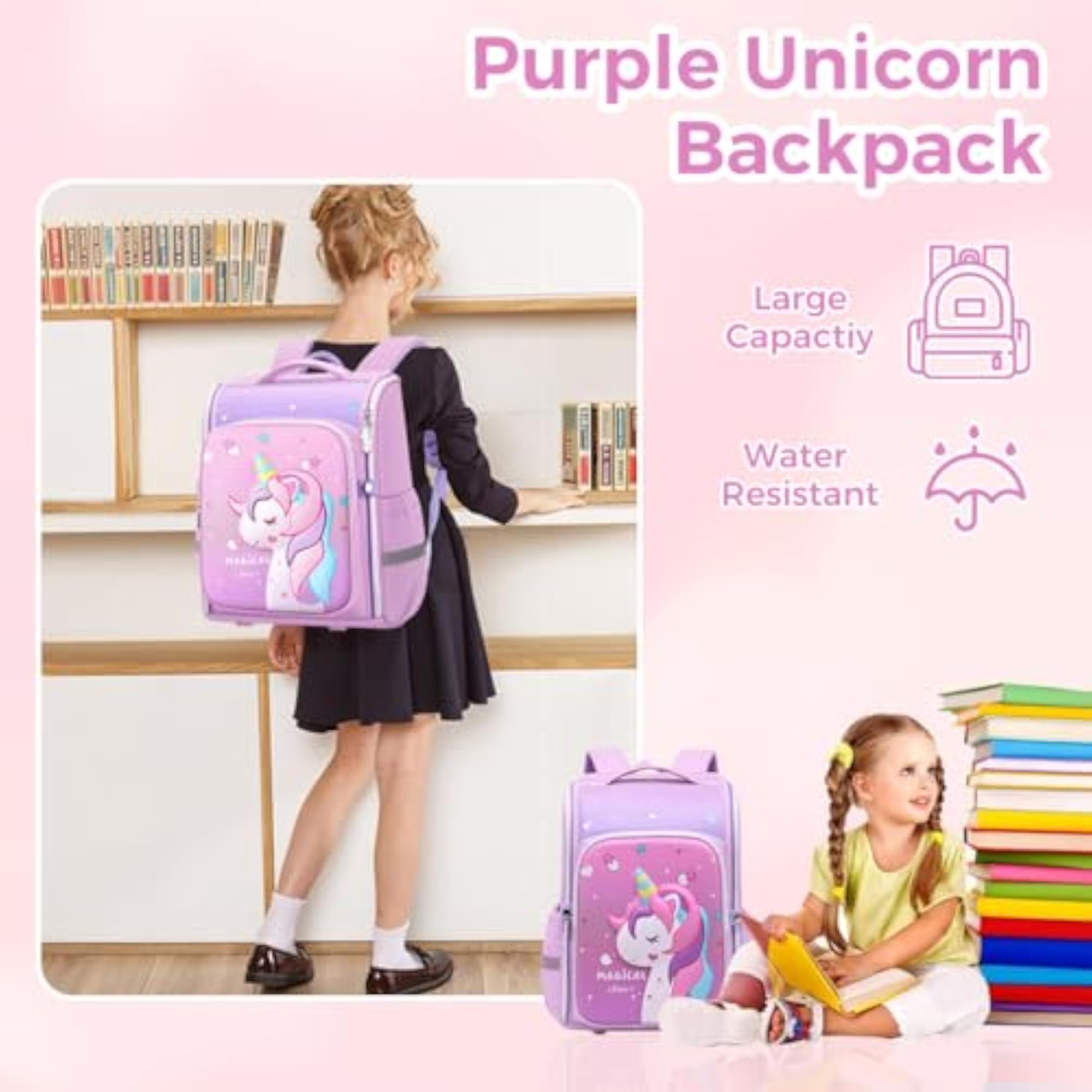 Unicorn Backpack for Kids Girls